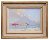 Mediterranean Coastal Scene by Edward Holroyd Pearce, oil on board, sold Nov 2021