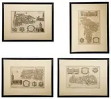 A set of four city of London Ward maps by Benjamin Cole, 1755, print (other), sold Nov 2021