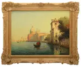 View of a Venetian Canal by Noël Georges Bouvard, oil on canvas, sold Jun 2021