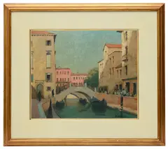 Untitled by Bernard Harrison, oil on board, offered Feb 2021