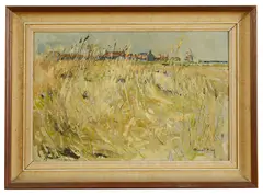 Cornfield by Robert King, oil on board, offered Nov 2020