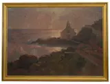 Church by a rocky coastline by Alexei Vasilievich Hanzen, oil on canvas, offered Nov 2020