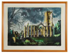 Fountain Abbey by John Piper, screenprint, offered Nov 2020
