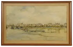London town by Janet Simpson, watercolour, offered Nov 2020
