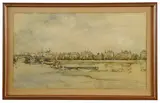 London town by Janet Simpson, watercolour, offered Nov 2020