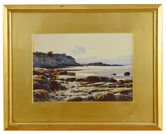 Heysham Rocks by Reginald Aspinwall, watercolour, offered Nov 2020