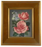 Study of two pink roses by James Noble, 1970, oil on board, offered Jun 2020