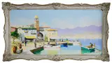 St. Tropez, Fr. Riviera by Cecil D'Oyly John, oil on canvas, offered Jun 2020