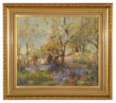 Hyacinths and Sloe by Thomas Bromley Blacklock, oil on board, offered Jun 2020