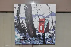 Snowy post box by Timmy Mallett, print, sold Jan 2026