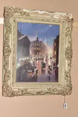 Mansion house and cheapside london by Gordon Lees, oil on board, sold Jan 2026