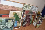 A quantity of abstract pictures etc by Bridget Robertson, pastel, sold Jan 2026
