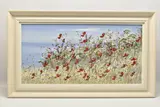 Wild flower meadow by Mary Shaw, mixed media on board, sold Dec 2025