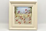 Wild flower meadow ii by Mary Shaw, mixed media on board, sold Dec 2025