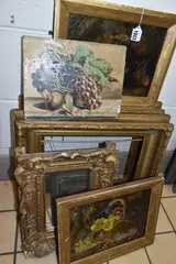 A still life study of flowers in a wicker basket by Vincent Clare, oil on canvas, sold Dec 2025