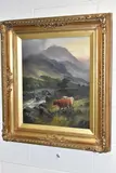 Highland cattle, isle of sky by H.R. Hall, oil on canvas, sold Dec 2025