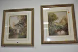 Mother and daughter gathering flowers by C. J. Keats, watercolour on paper, sold Dec 2025