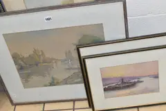 On the thames by Frank Sherwin, watercolour on paper, sold Dec 2025
