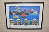 Here comes santa by Gordon Barker, acrylic on paper, sold Dec 2025