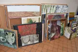 A quantity of abstract pictures etc by Bridget Robertson, pastel, offered Dec 2025