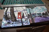 Snowy post box by Timmy Mallett, print, sold Dec 2025