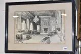 The cedar room, skinners hall by Joseph Pennell, ink on paper, sold Dec 2025