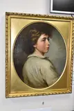 A 19TH CENTURY PORTRAIT OF A YOUNG FEMALE FIGURE, the is looking back over her right by Harry Willson, oil, sold Dec 2025