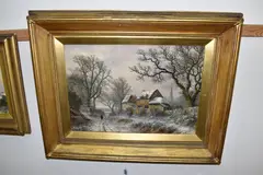 A winter landscape by Charles Leaver, 1873, oil on canvas, sold Dec 2025