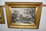 A winter landscape by Charles Leaver, 1873, oil on canvas, sold Dec 2025