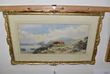 Coastal landscape with cattle and sheep by Charles Edward Brittan, 1875, watercolour on paper, sold Dec 2025