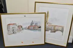The Ponte Vecchio and Torre D by Paul Hogarth, pencil, offered Dec 2025