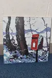 Snowy post box by Timmy Mallett, print, sold Dec 2025