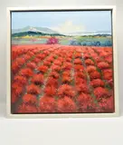 Field of red by Miguel Torres, oil on canvas, sold Nov 2025