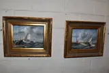 French ships off the coast by Johnny Gaston, oil, sold Nov 2025