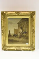 Afterthe catch by Edmund Bristow, oil on canvas, sold Nov 2025