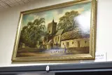 A welsh village scene by Alfred Worthington, oil on board, sold Nov 2025