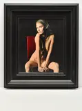 Red chair by Steve Smith, oil on canvas board, sold Nov 2025