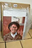 Comprising a portrait of a smiling by Steve Sanderson, 2015, oil on board, offered Nov 2025
