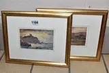 Comprising of a coastal landscape with ruins by John Keeley, WATERCOLOUR, offered Nov 2025