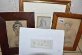Portrait of a female figure by John Hayter, 1885, pencil on paper, sold Nov 2025
