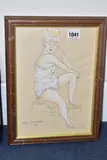 Portrait of a female figure by Maja Berezowska, watercolour on paper, sold Nov 2025