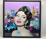 London rebel by Miss Mash, mixed media on board, sold Nov 2025