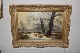 A pastoral winter landscape by Charles Wilde, oil on canvas, sold Nov 2025