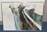 Two brown boats by Martin Aynscomb, oil, sold Oct 2025