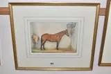 A study of a horse in a stable by Dorothy Margaret & Elizabeth Mary Alderson, 1937, watercolour on paper, sold Oct 2025