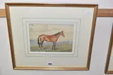 A study of a horse in a landscape by Dorothy Margaret & Elizabeth Mary Alderson, 1933, watercolor, sold Oct 2025