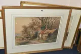 Comprising a scene of a cottage on by Henry Charles Fox, 1918, WATERCOLOUR, sold Oct 2025
