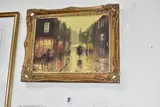 Victorian street scene at night by John Bampfield, oil on canvas, sold Oct 2025