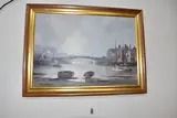 Whitby harbour by Don Micklethwaite, oil on board, sold Oct 2025