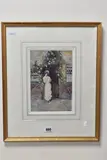 Lady and cottage by David Woodlock, watercolour on paper, sold Oct 2025